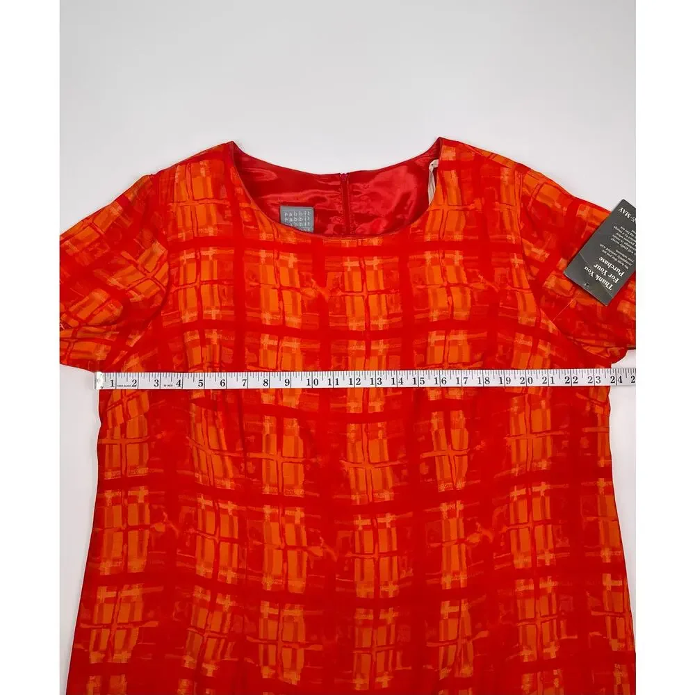 NWT Rabbit Rabbit Rabbit Designs 18W Bright Orange Short Sleeve Dress - Picture 11 of 11